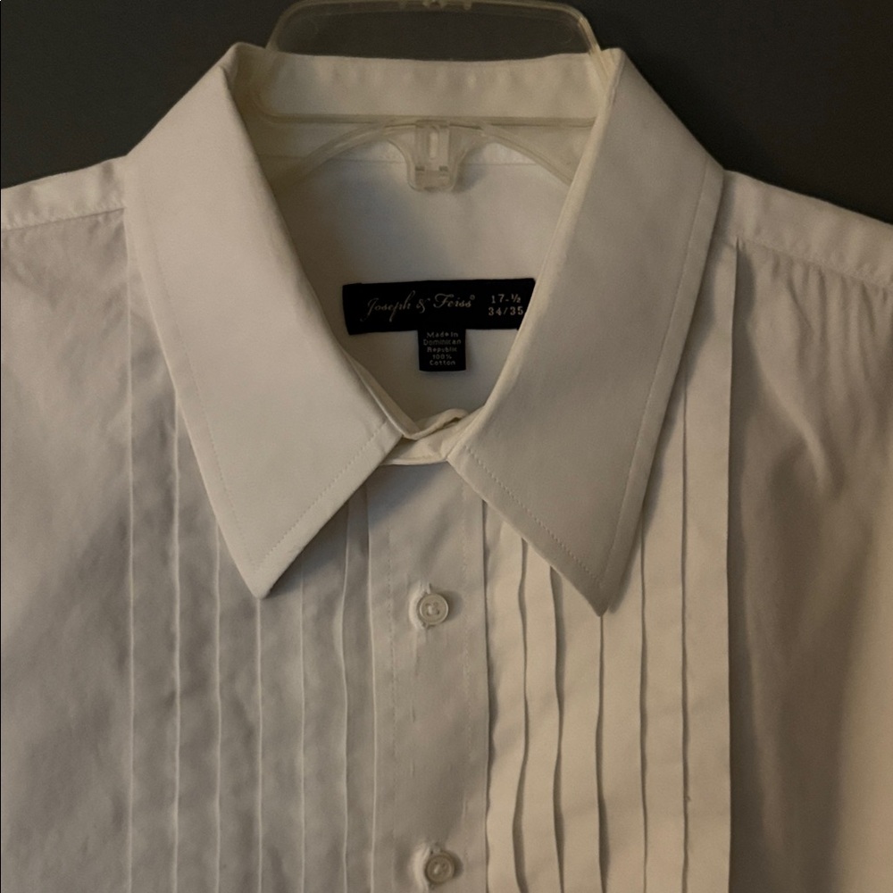Joseph & Feiss White Tuxedo Dress Shirt